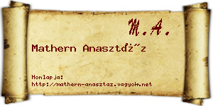 Mathern Anasztáz névjegykártya